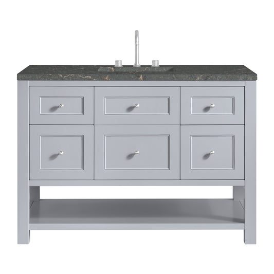 James Martin Vanities Breckenridge 48" Serenity Blue Single Vanity With 3 cm Parisien Bleu Quartz Top and FreePower Wireless Charger