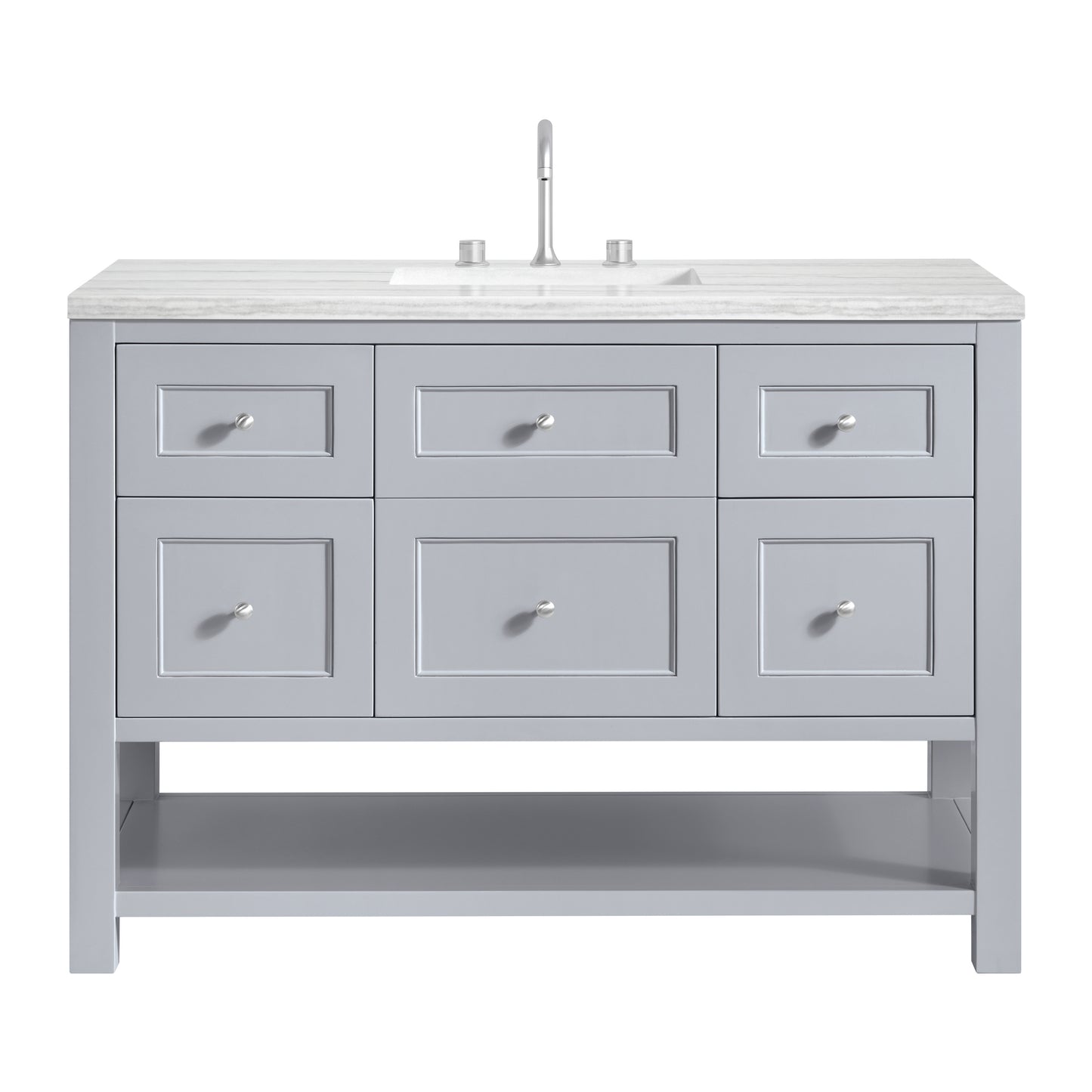 James Martin Vanities Breckenridge 48" Serenity Blue Single Vanity With 3cm Arctic Fall Solid Surface Top
