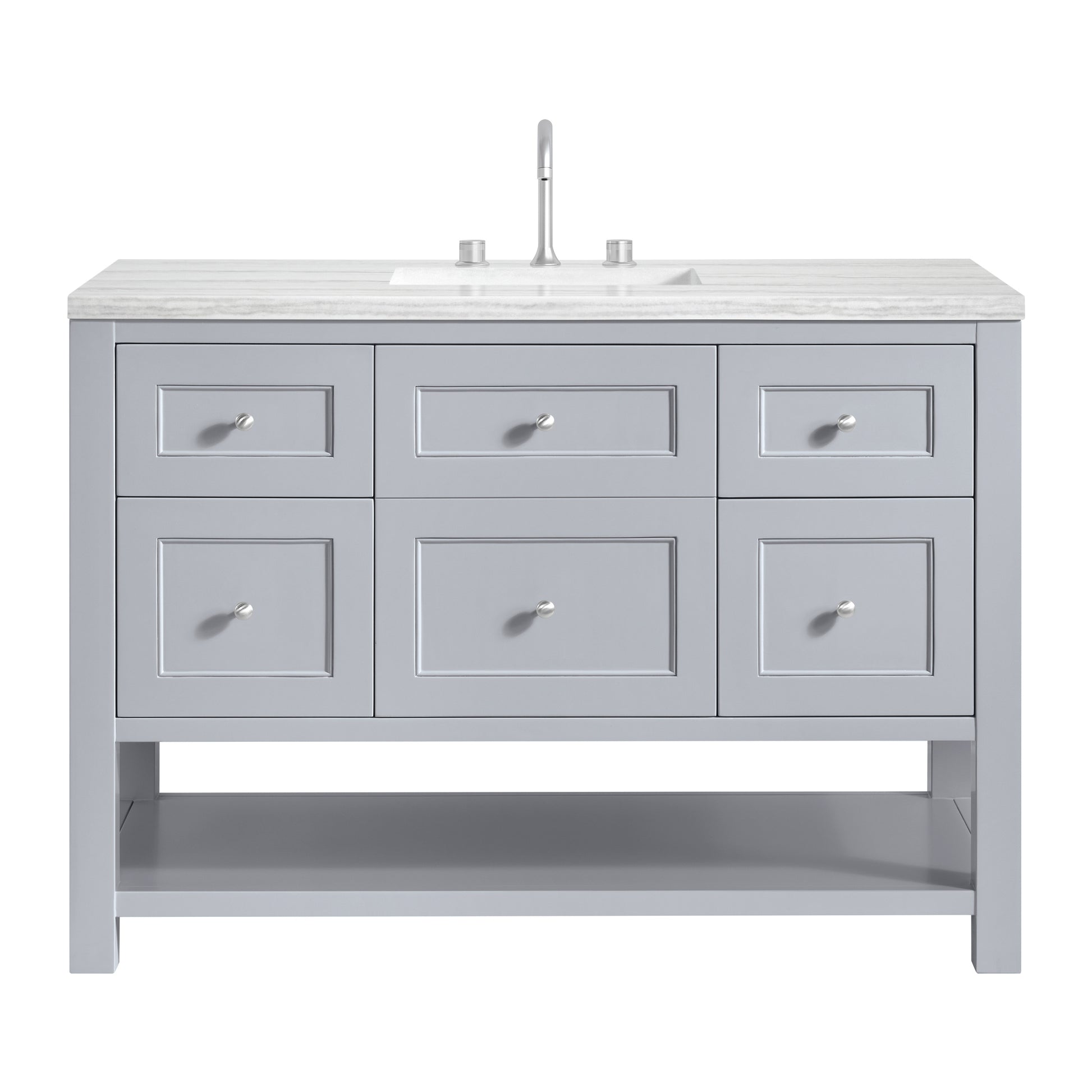 James Martin Vanities Breckenridge 48" Serenity Blue Single Vanity With 3cm Arctic Fall Solid Surface Top