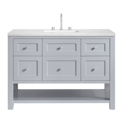James Martin Vanities Breckenridge 48" Serenity Blue Single Vanity With 3cm Arctic Fall Solid Surface Top