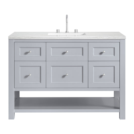James Martin Vanities Breckenridge 48" Serenity Blue Single Vanity With 3cm Arctic Fall Solid Surface Top