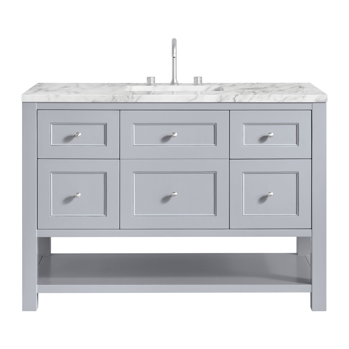 James Martin Vanities Breckenridge 48" Serenity Blue Single Vanity With 3cm Carrara Marble Top