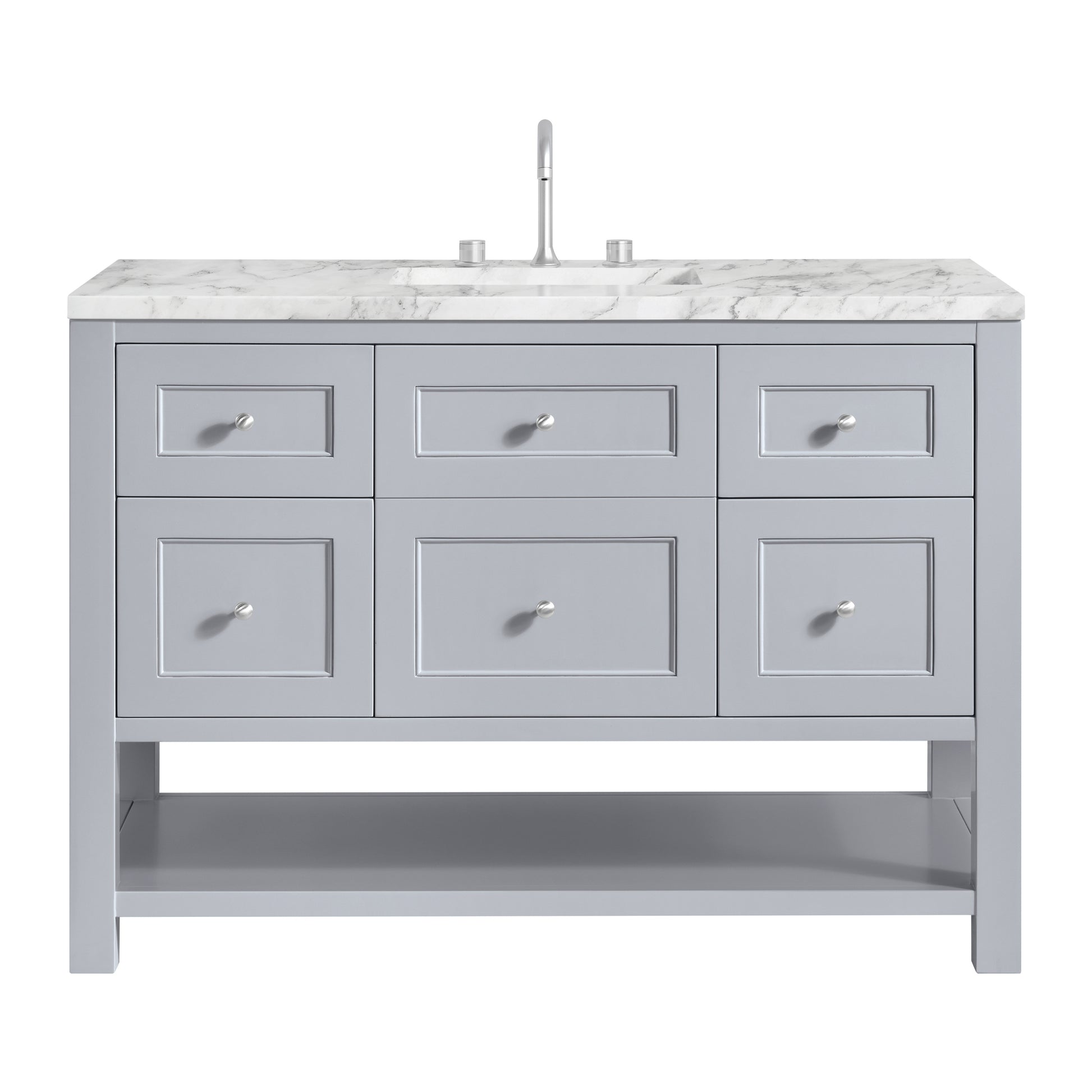 James Martin Vanities Breckenridge 48" Serenity Blue Single Vanity With 3cm Carrara Marble Top