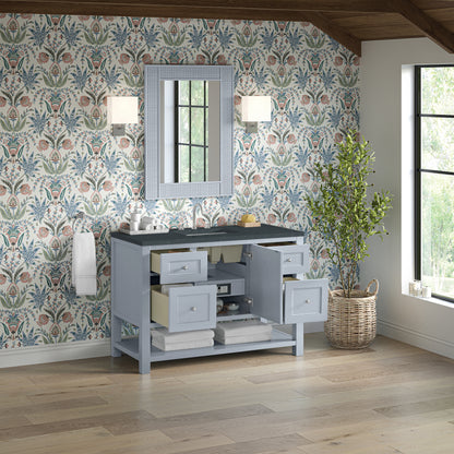 James Martin Vanities Breckenridge 48" Serenity Blue Single Vanity With 3cm Charcoal Soapstone Quartz Top