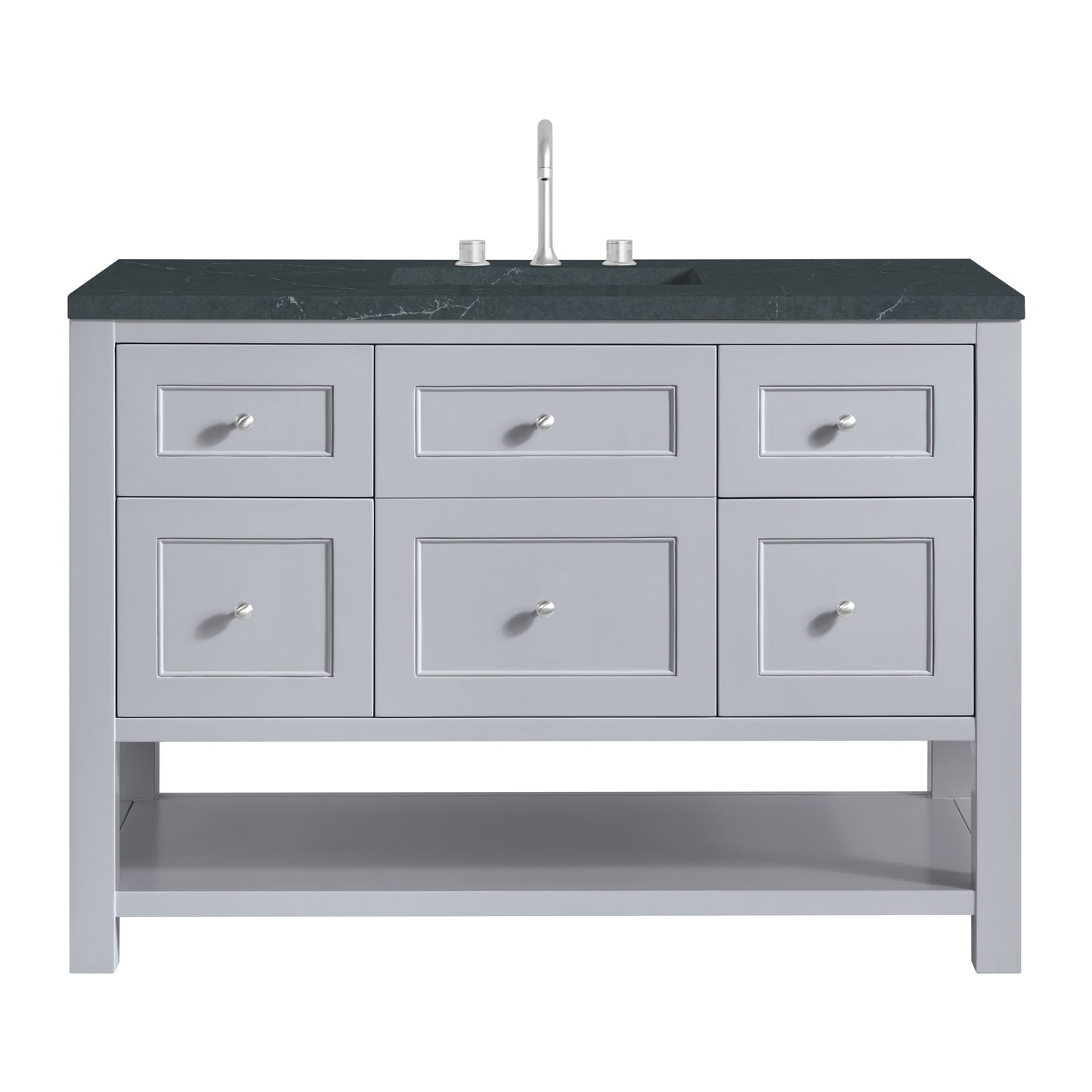 James Martin Vanities Breckenridge 48" Serenity Blue Single Vanity With 3cm Charcoal Soapstone Quartz Top