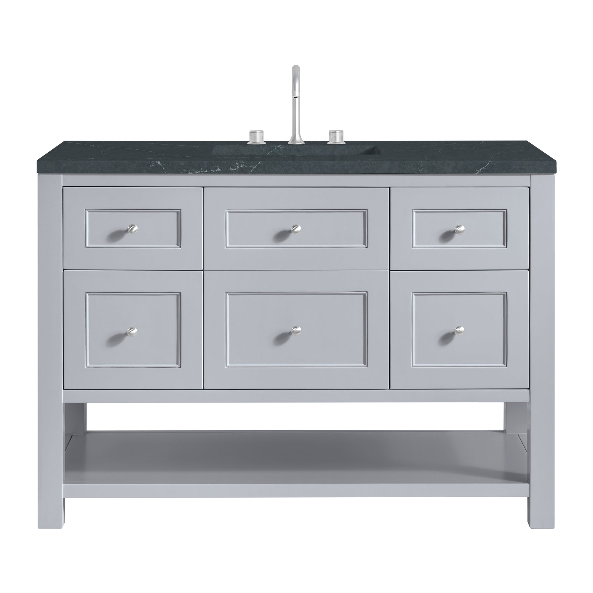 James Martin Vanities Breckenridge 48" Serenity Blue Single Vanity With 3cm Charcoal Soapstone Quartz Top
