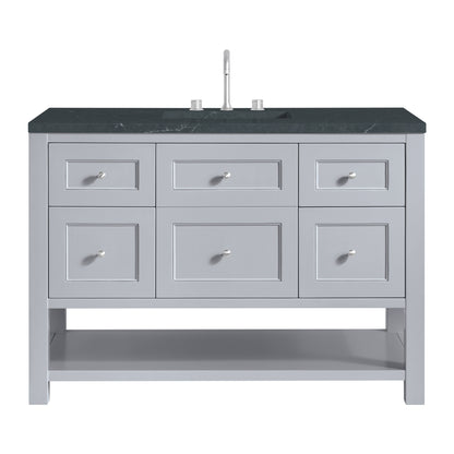 James Martin Vanities Breckenridge 48" Serenity Blue Single Vanity With 3cm Charcoal Soapstone Quartz Top