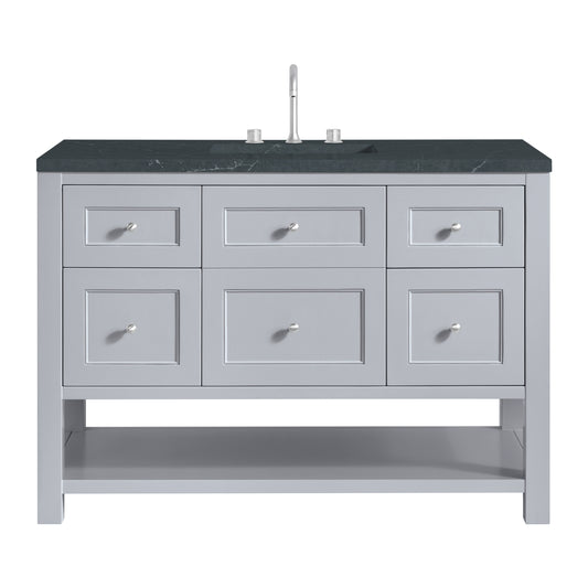 James Martin Vanities Breckenridge 48" Serenity Blue Single Vanity With 3cm Charcoal Soapstone Quartz Top