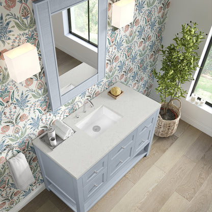 James Martin Vanities Breckenridge 48" Serenity Blue Single Vanity With 3cm Lime Delight Quartz Top