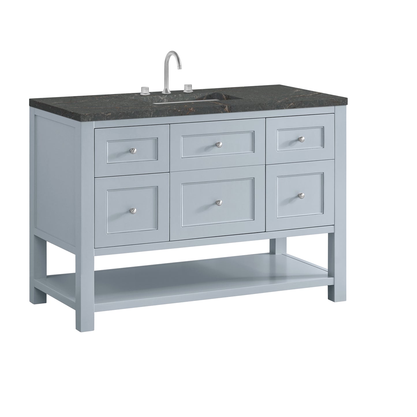 James Martin Vanities Breckenridge 48" Serenity Blue Single Vanity With 3cm Parisien Bleu Quartz Top