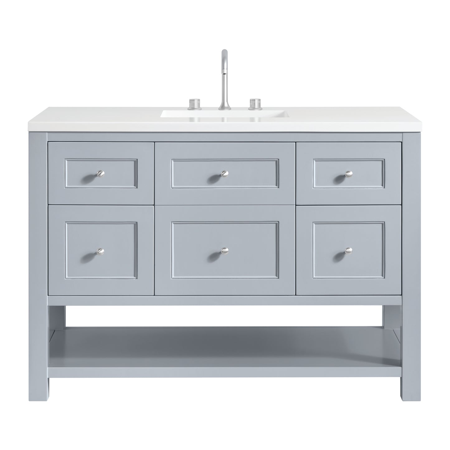 James Martin Vanities Breckenridge 48" Serenity Blue Single Vanity With 3cm White Zeus Quartz Top
