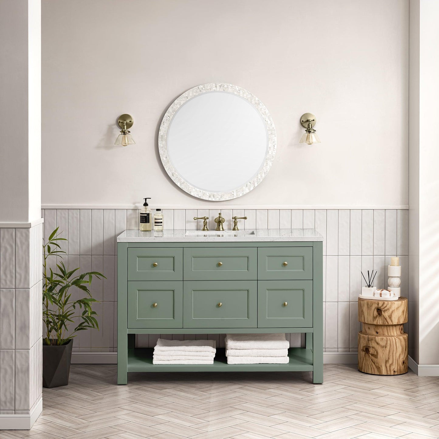 James Martin Vanities Breckenridge 48" Smokey Celadon Single Vanity