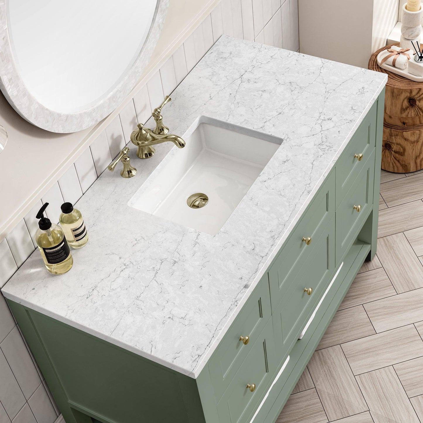 James Martin Vanities Breckenridge 48" Smokey Celadon Single Vanity