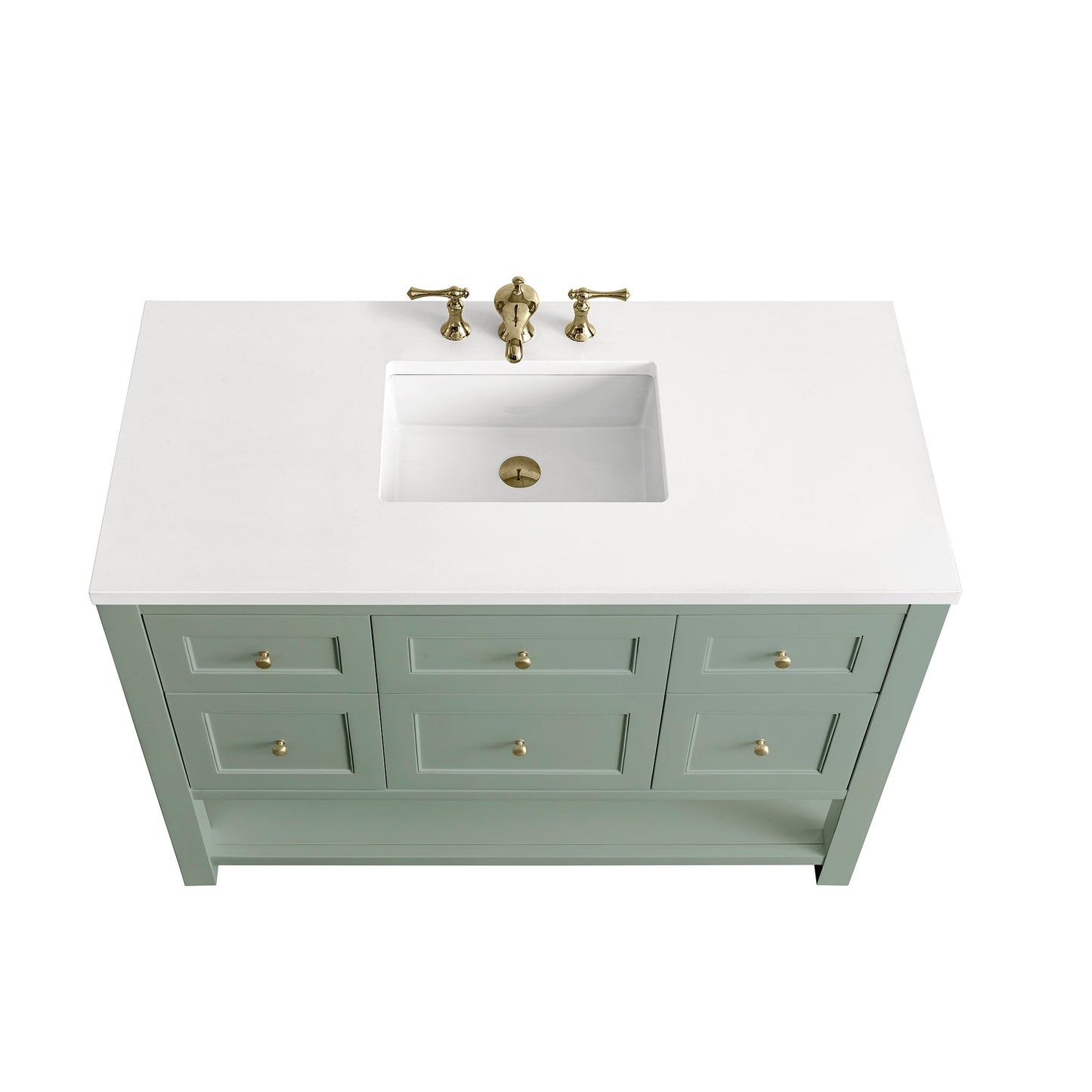 James Martin Vanities Breckenridge 48" Smokey Celadon Single Vanity With 3 cm White Zeus Top