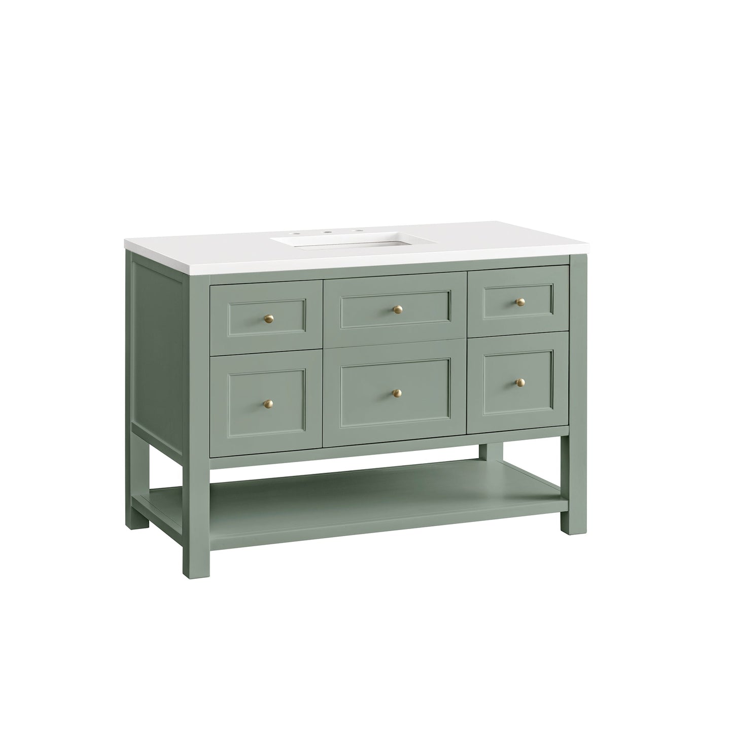 James Martin Vanities Breckenridge 48" Smokey Celadon Single Vanity With 3 cm White Zeus Top