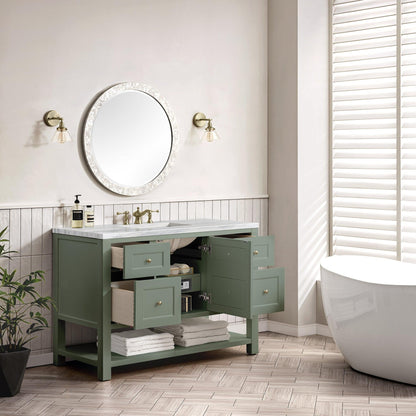 James Martin Vanities Breckenridge 48" Smokey Celadon Single Vanity With 3cm Arctic Fall Top