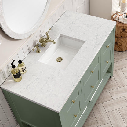 James Martin Vanities Breckenridge 48" Smokey Celadon Single Vanity With 3cm Arctic Fall Top