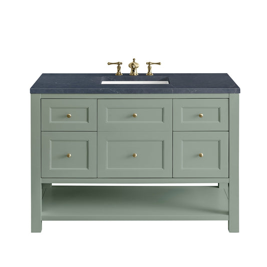 James Martin Vanities Breckenridge 48" Smokey Celadon Single Vanity With 3cm Charcoal Soapstone Top