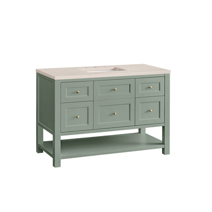 James Martin Vanities Breckenridge 48" Smokey Celadon Single Vanity With 3cm Eternal Marfil Top