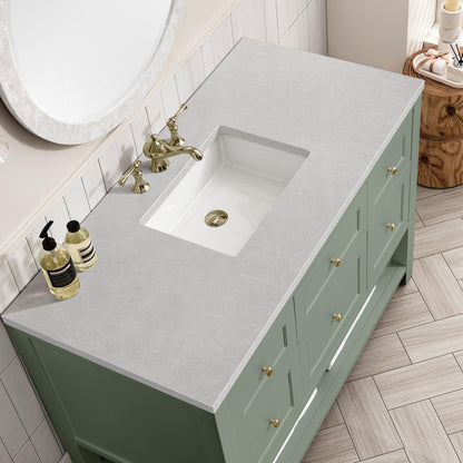 James Martin Vanities Breckenridge 48" Smokey Celadon Single Vanity With 3cm Eternal Serena Top