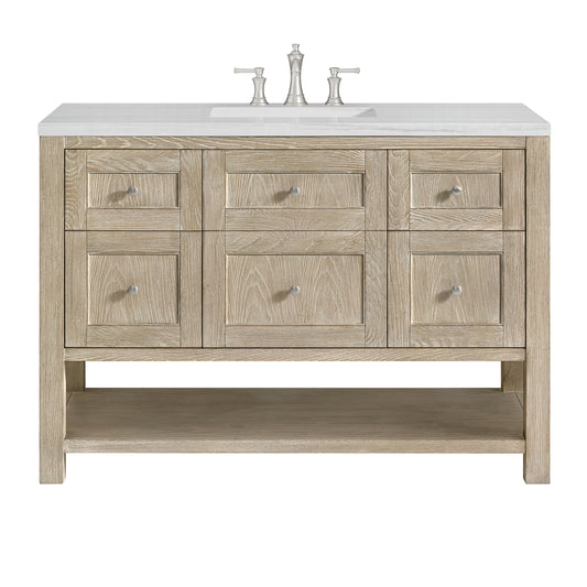 James Martin Vanities Breckenridge 48" Whitewashed Oak Single Vanity With 3 cm Arctic Fall Solid Surface Top