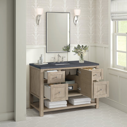 James Martin Vanities Breckenridge 48" Whitewashed Oak Single Vanity With 3 cm Charcoal Soapstone Quartz Top