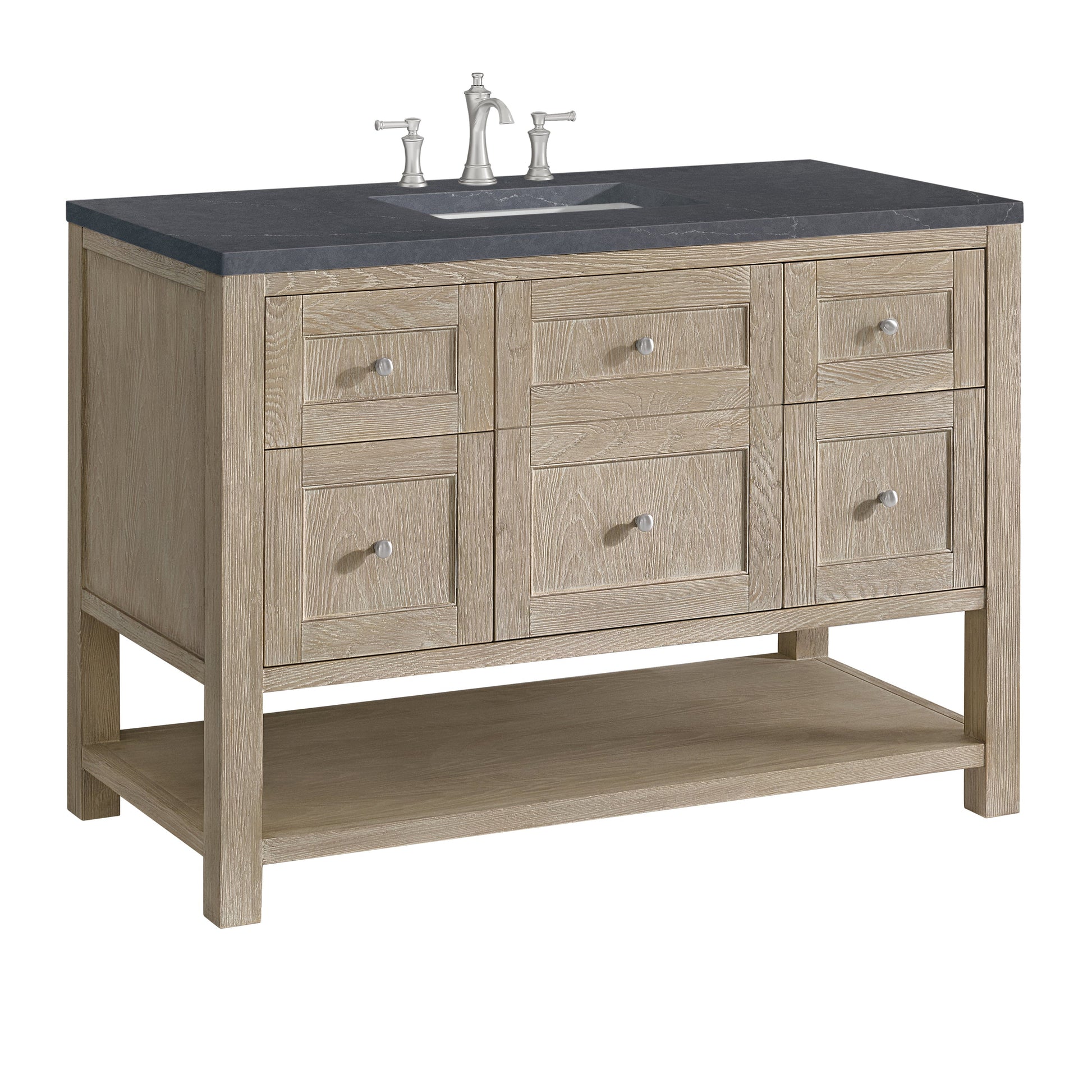 James Martin Vanities Breckenridge 48" Whitewashed Oak Single Vanity With 3 cm Charcoal Soapstone Quartz Top