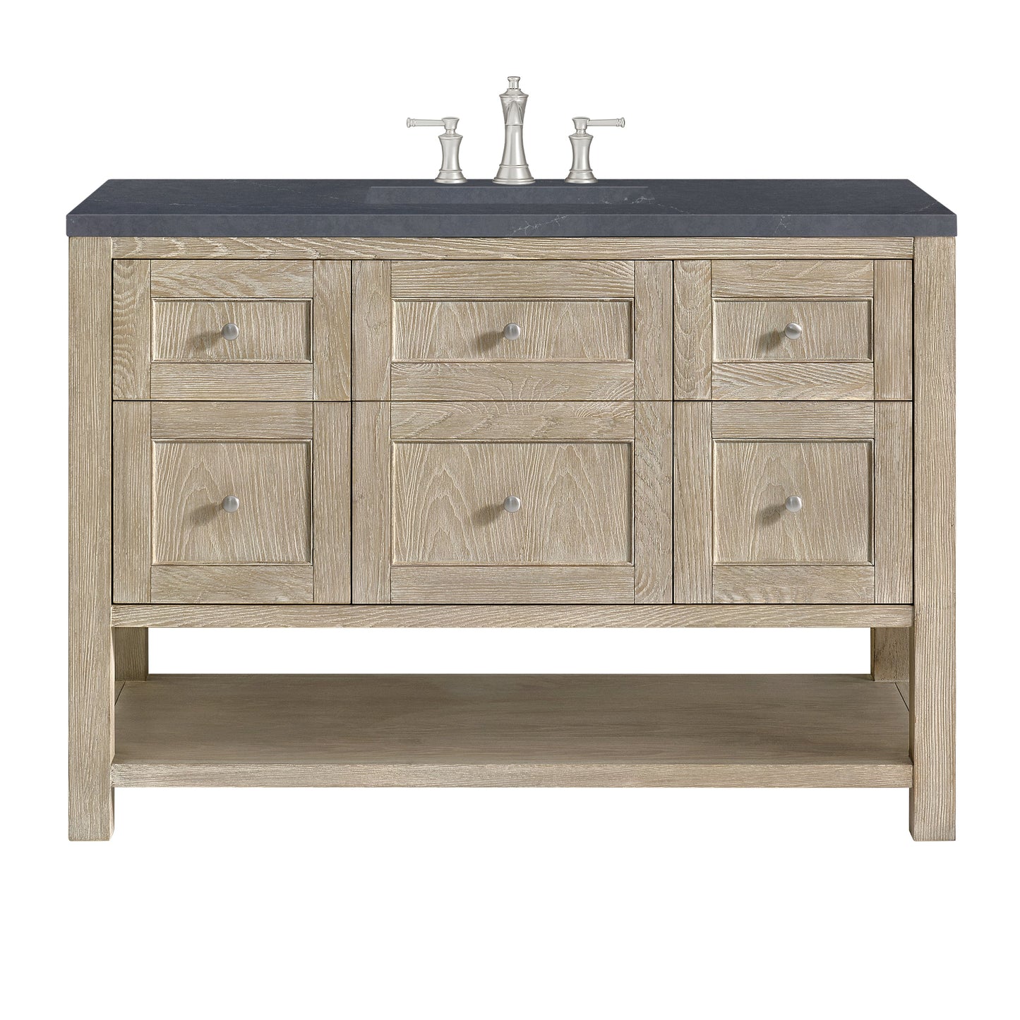 James Martin Vanities Breckenridge 48" Whitewashed Oak Single Vanity With 3 cm Charcoal Soapstone Quartz Top