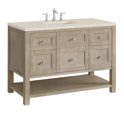 James Martin Vanities Breckenridge 48" Whitewashed Oak Single Vanity With 3 cm Eternal Marfil Quartz Top