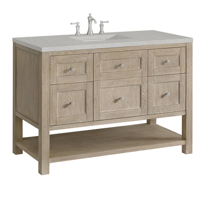 James Martin Vanities Breckenridge 48" Whitewashed Oak Single Vanity With 3 cm Eternal Serena Quartz Top