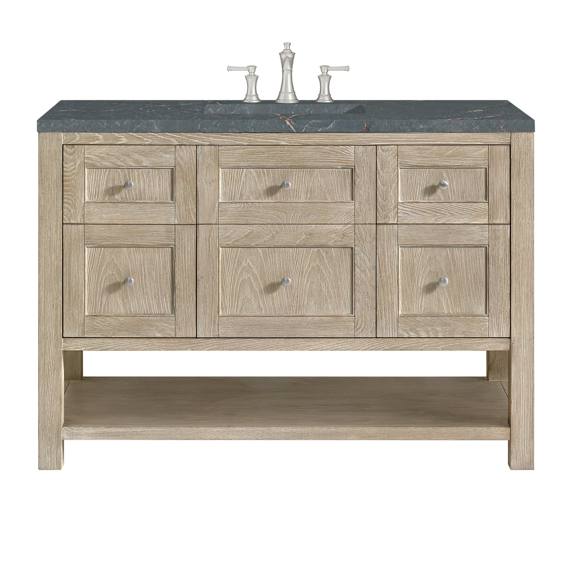 James Martin Vanities Breckenridge 48" Whitewashed Oak Single Vanity With 3 cm Parisien Bleu Quartz Top