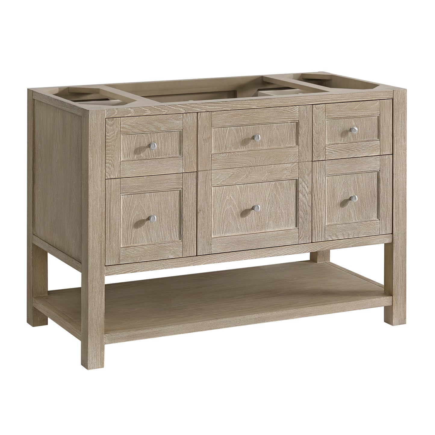 James Martin Vanities Breckenridge 48" Whitewashed Oak Single Vanity With 3 cm Parisien Bleu Silestone Top and FreePower Wireless Charger
