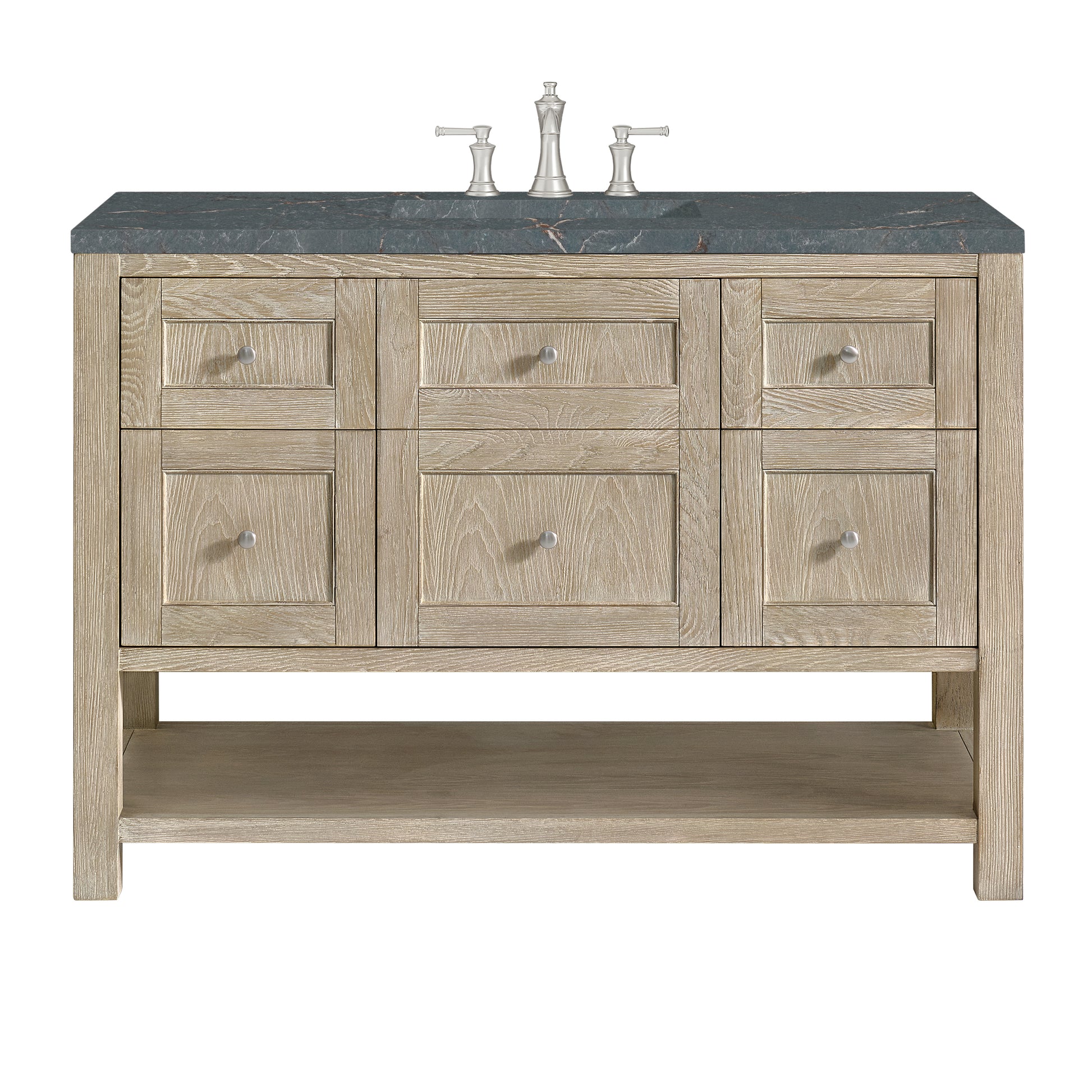 James Martin Vanities Breckenridge 48" Whitewashed Oak Single Vanity With 3 cm Parisien Bleu Silestone Top and FreePower Wireless Charger