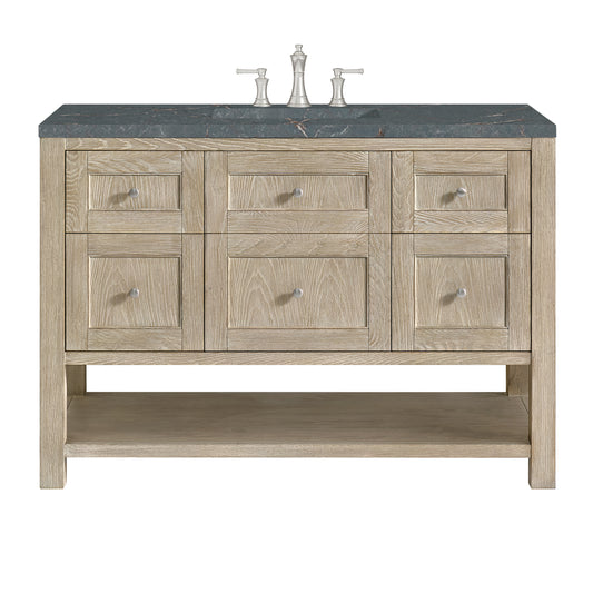 James Martin Vanities Breckenridge 48" Whitewashed Oak Single Vanity With 3 cm Parisien Bleu Silestone Top and FreePower Wireless Charger