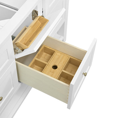 James Martin Vanities Breckenridge 60" Bright White Double Vanity With 3cm Eternal Marfil Quartz Top