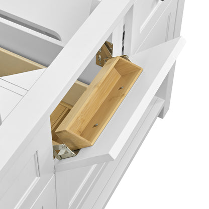 James Martin Vanities Breckenridge 60" Bright White Double Vanity With 3cm Eternal Marfil Quartz Top