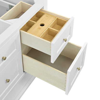 James Martin Vanities Breckenridge 60" Bright White Single Vanity With 3cm Arctic Fall Solid Surface Top