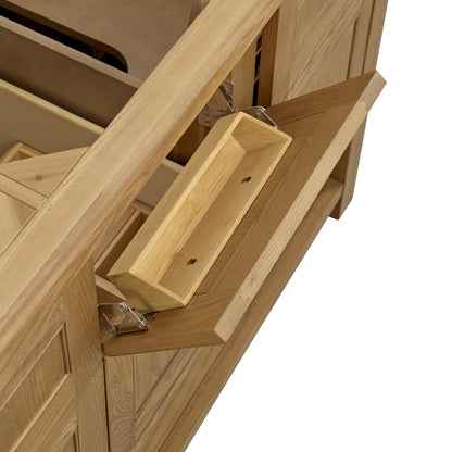 James Martin Vanities Breckenridge 60" Light Natural Oak Double Vanity With 3cm Lime Delight Quartz Top