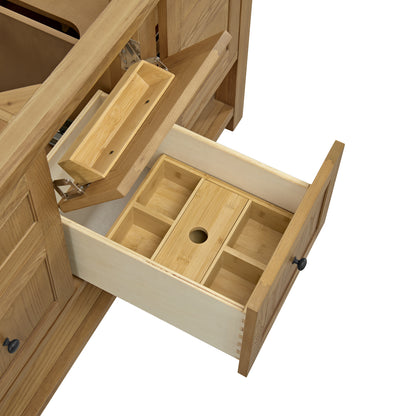 James Martin Vanities Breckenridge 60" Light Natural Oak Double Vanity With 3cm Parisien Bleu Quartz Top