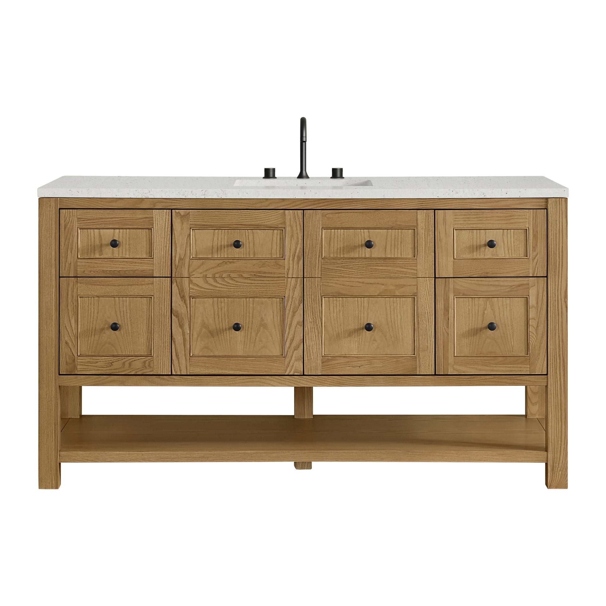James Martin Vanities Breckenridge 60" Light Natural Oak Single Vanity With 3cm Lime Delight Quartz Top