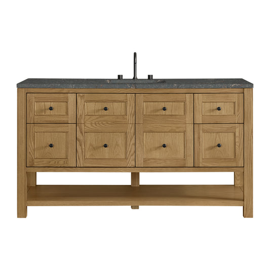 James Martin Vanities Breckenridge 60" Light Natural Oak Single Vanity With 3cm Parisien Bleu Top With FreePower Wireless Charger