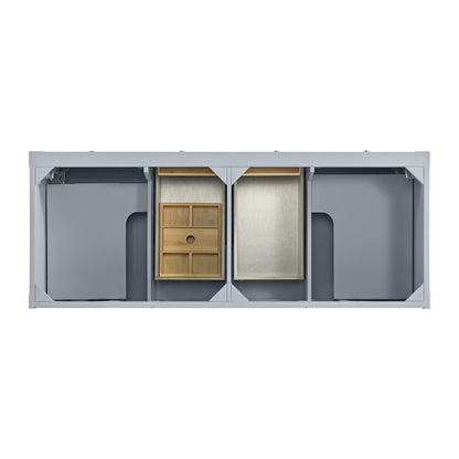 James Martin Vanities Breckenridge 60" Serenity Blue Double Vanity With 3cm Lime Delight Quartz Top