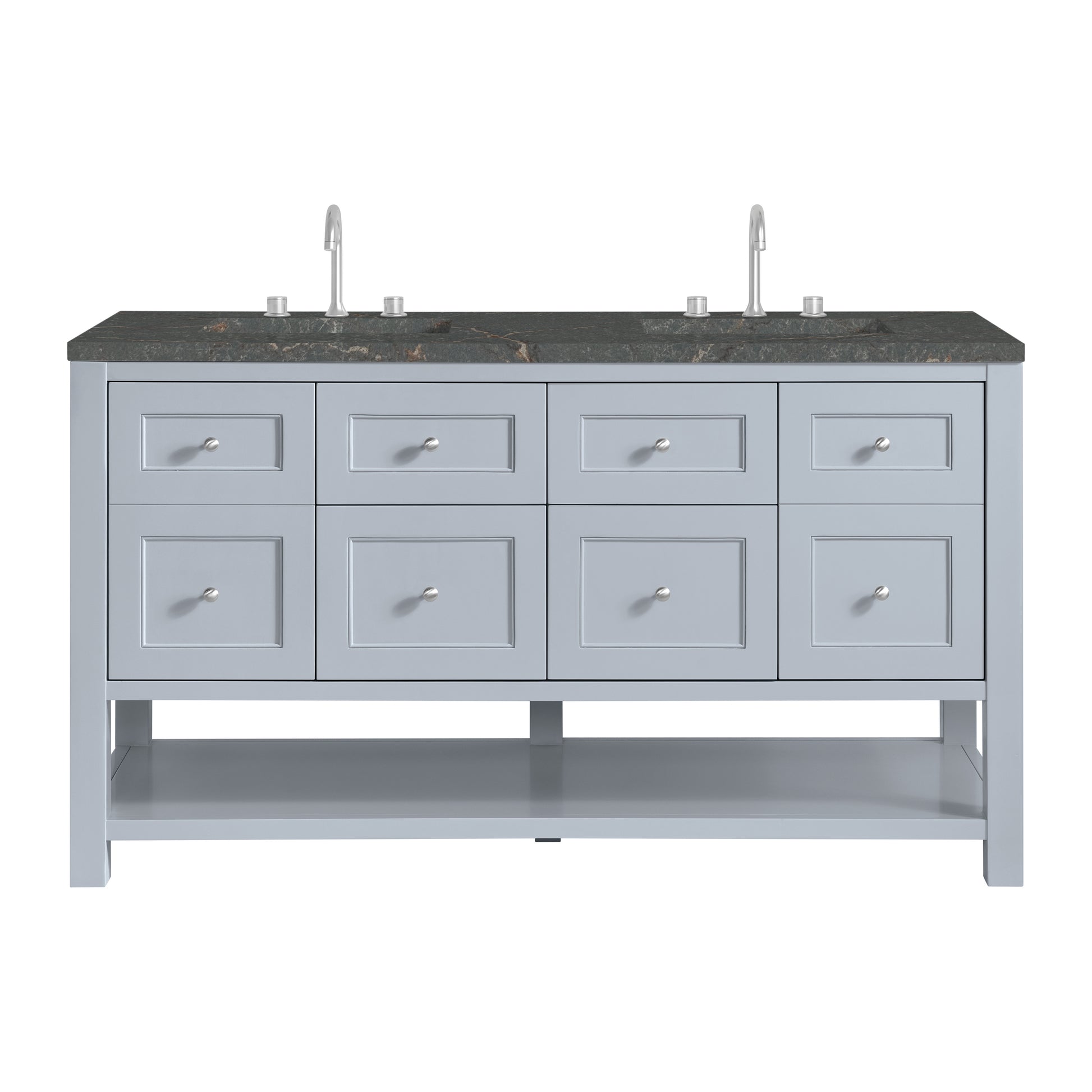 James Martin Vanities Breckenridge 60" Serenity Blue Double Vanity With 3cm Parisien Bleu Top