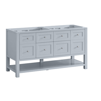 James Martin Vanities Breckenridge 60" Serenity Blue Double Vanity With 3cm White Zeus Quartz Top