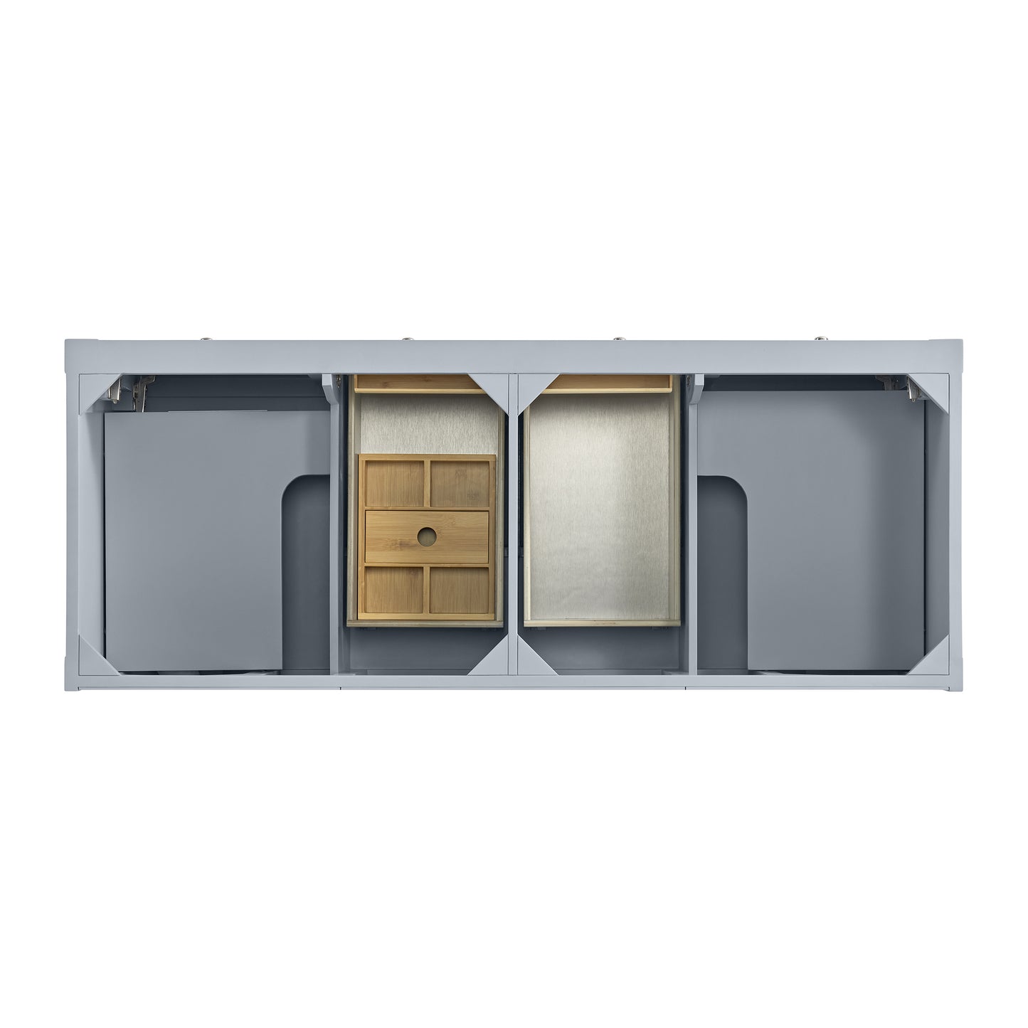 James Martin Vanities Breckenridge 60" Serenity Blue Double Vanity With Single Hole 3cm White Zeus Quartz Top and Backsplash