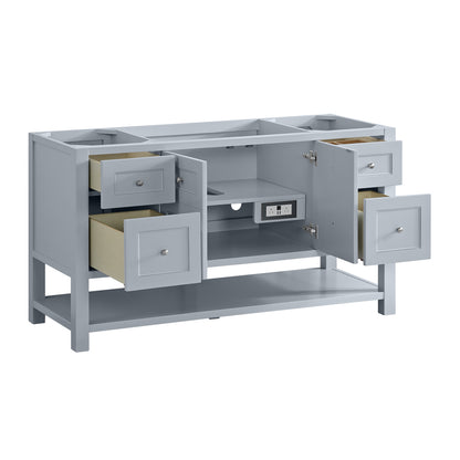 James Martin Vanities Breckenridge 60" Serenity Blue Single Vanity With 3cm Arctic Fall Solid Surface Top