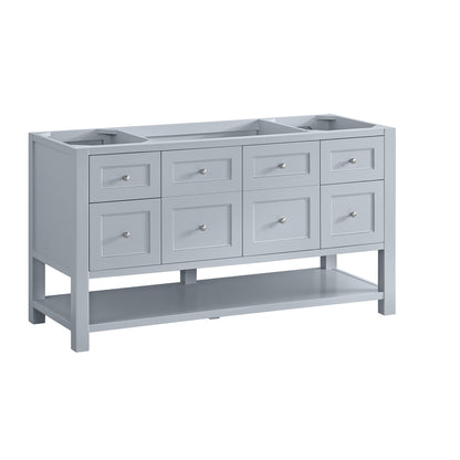 James Martin Vanities Breckenridge 60" Serenity Blue Single Vanity With 3cm Charcoal Soapstone Quartz Top