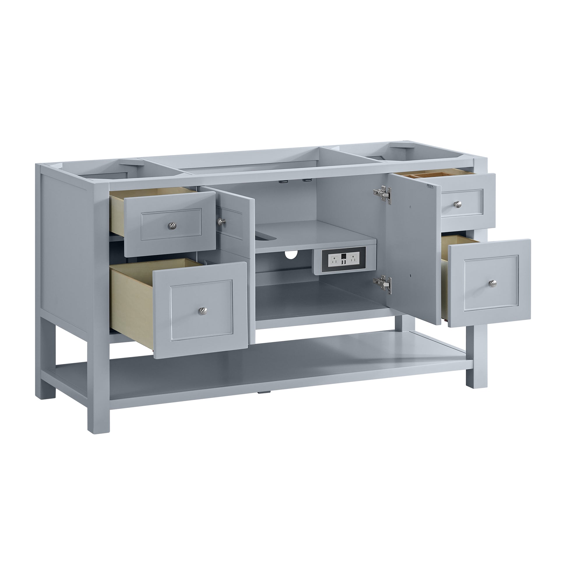 James Martin Vanities Breckenridge 60" Serenity Blue Single Vanity With 3cm Parisien Bleu Top