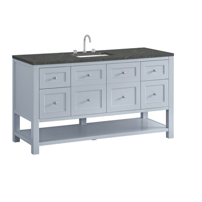 James Martin Vanities Breckenridge 60" Serenity Blue Single Vanity With 3cm Parisien Bleu Top