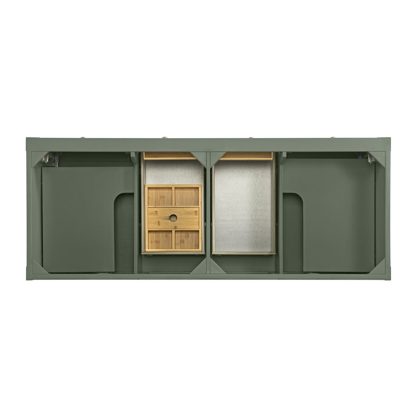 James Martin Vanities Breckenridge 60" Smokey Celadon Double Vanity With 3cm Arctic Fall Solid Surface Top